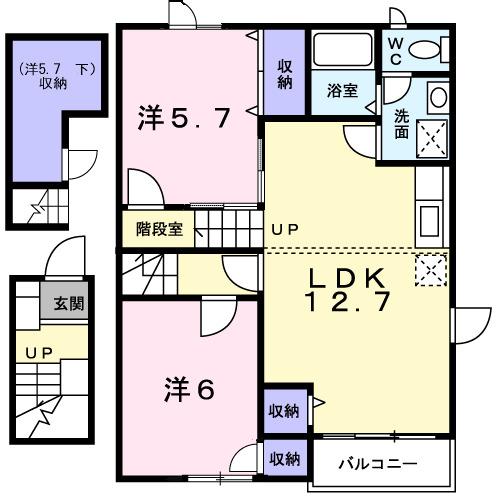アン　ソレイエ　Ｂ（201） 間取り図画像