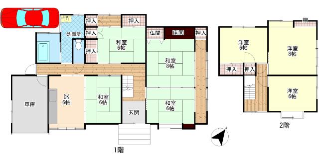 曲渕二丁目　売戸建 間取り図画像