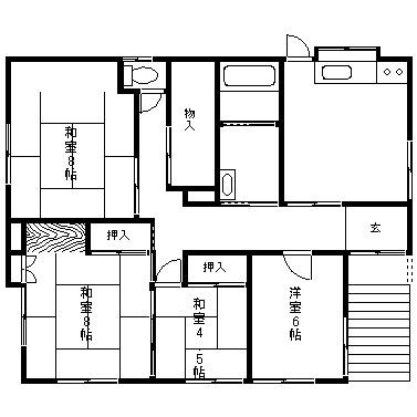 投資用　三条市居島　中古戸建 間取り図画像