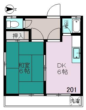 内田荘（201） 間取り図画像