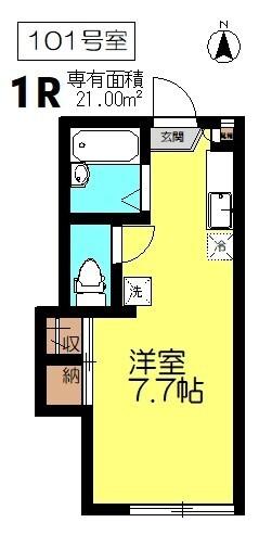 クレスト国立（101） 間取り図画像