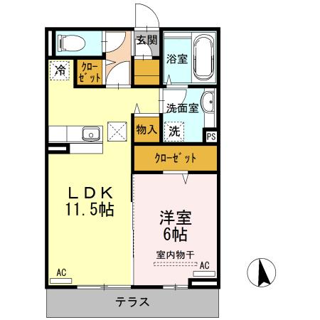 東根市神町北アパート 間取り図画像