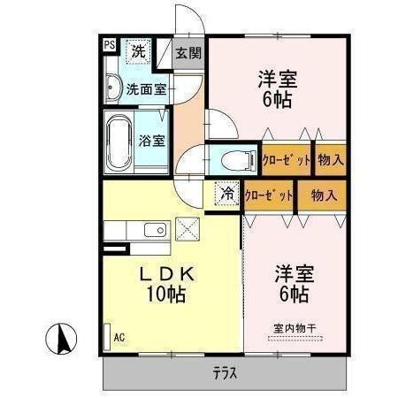 東根市神町北アパート 間取り図画像
