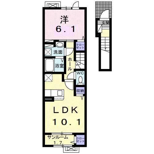 東根市大森アパート 間取り図画像