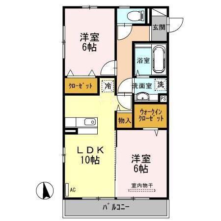 東根市神町北アパート 間取り図画像