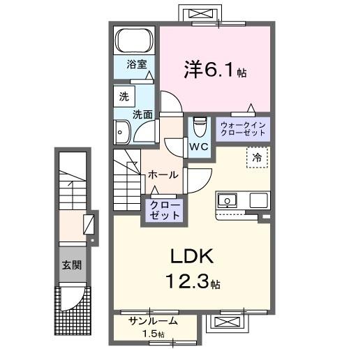 東根市大字蟹沢アパート 間取り図画像