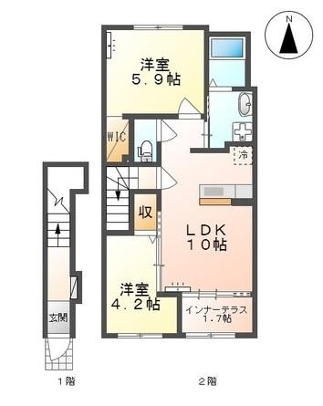 東根市神町北アパート 間取り図画像