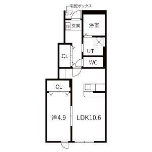 東根市大字蟹沢アパート 間取り図画像