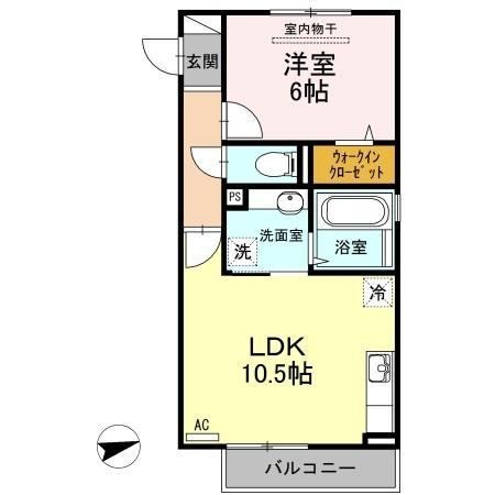 東根市神町西アパート 間取り図画像