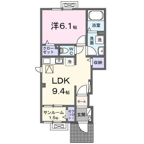 天童市糠塚アパート 間取り図画像