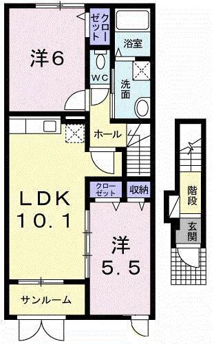 東根市大字蟹沢アパート 間取り図画像