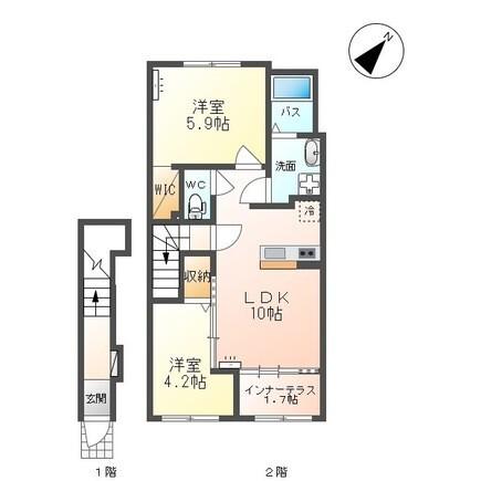 東根市新田町アパート 間取り図画像