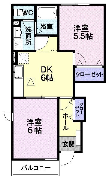 ベルソー　Ｂ（101） 間取り図画像