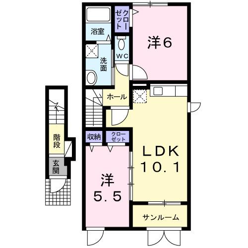 リヴ・タウン　Ⅰ（203） 間取り図画像
