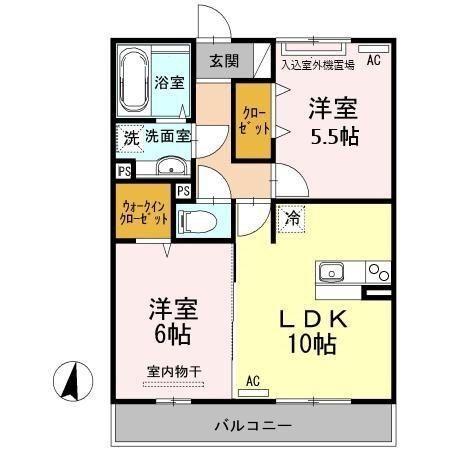 天童市北久野本アパート 間取り図画像