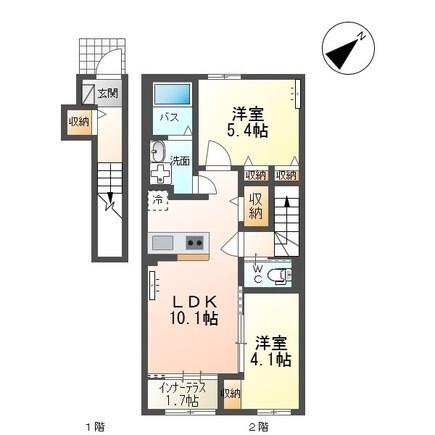 天童市東久野本アパート 間取り図画像