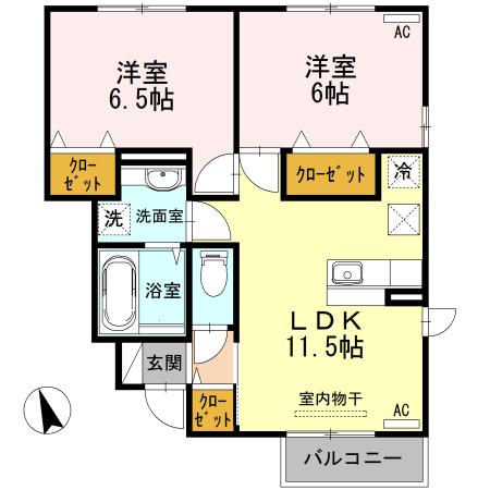 東根市小林アパート 間取り図画像