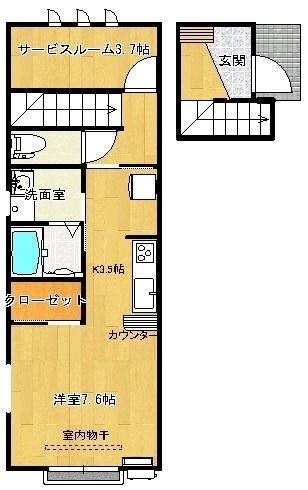 東根市中央南アパート 間取り図画像