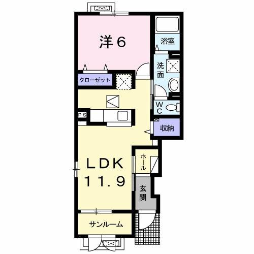 ラ・ショコラ　Ｂ（101） 間取り図画像
