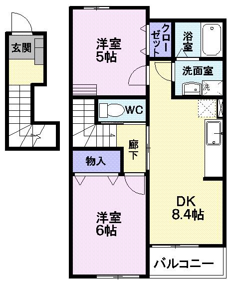 エーデルハイム　Ｂ（222） 間取り図画像