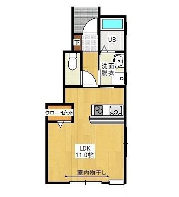 東根市一本木アパート 間取り図画像