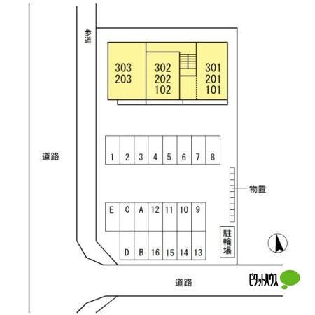東根市神町北アパート エントランス