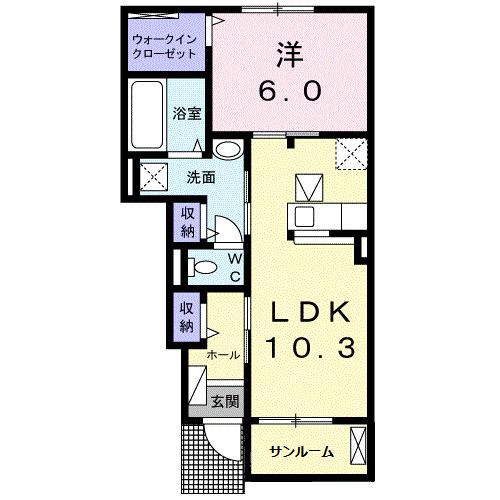Ｈｅａｒｔ未来　寒川（102） 間取り図画像