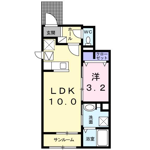 ミニョン　ノンブリル川之江Ｂ（105） 間取り図画像
