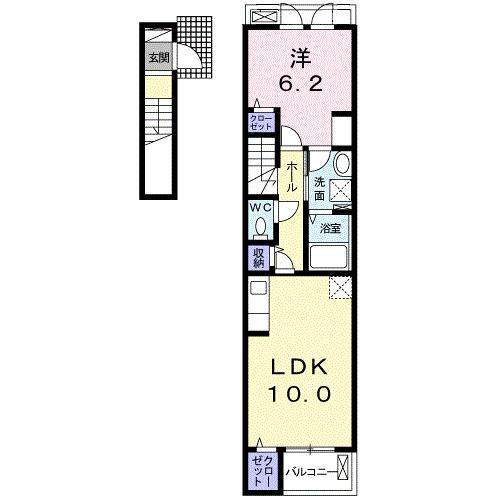 ミニョン　ノンブリル川之江Ａ（205） 間取り図画像