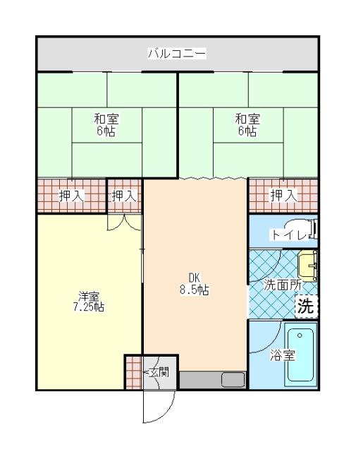 実際の間取りは反転です