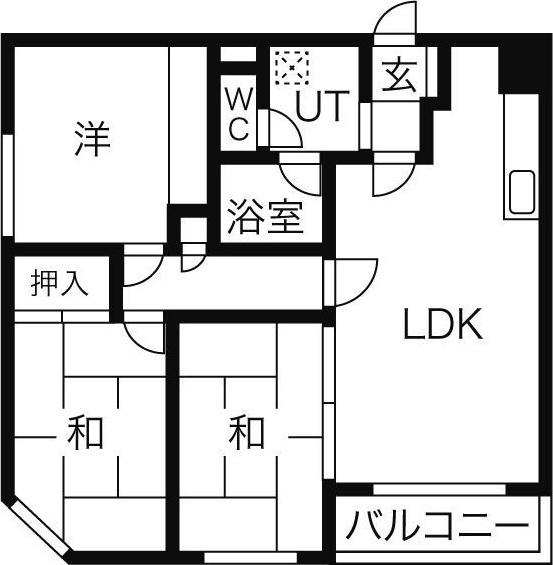千歳市高台マンション 間取り図画像