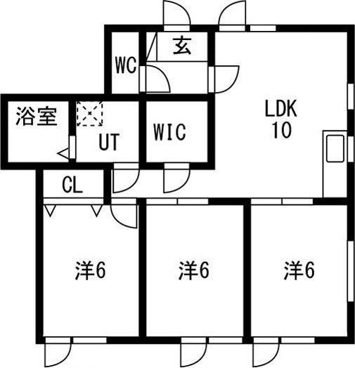 千歳市真々地アパート 間取り図画像