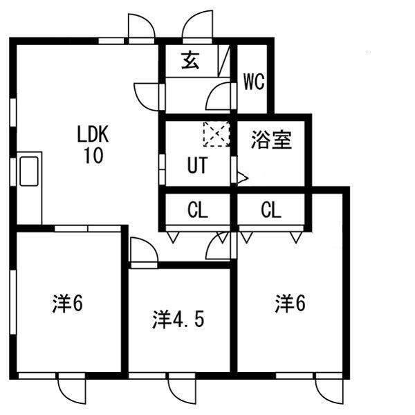 千歳市真々地アパート 間取り図画像