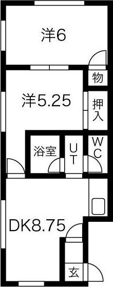 千歳市末広アパート 間取り図画像