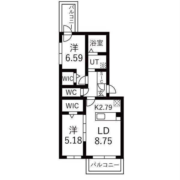 千歳市清流マンション 間取り図画像