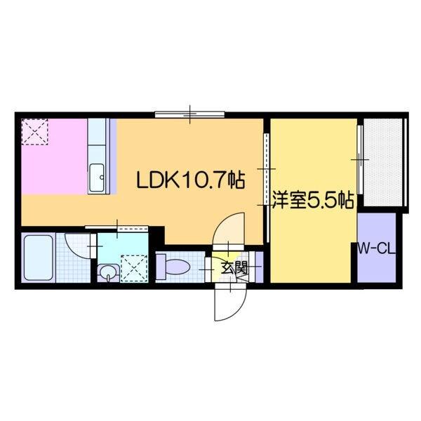千歳市日の出アパート 間取り図画像