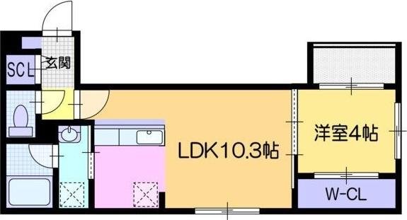 千歳市日の出アパート 間取り図画像