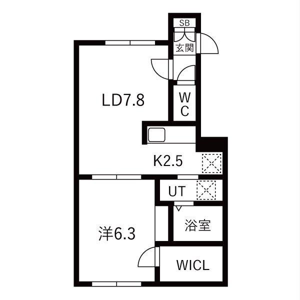 千歳市幸福アパート 間取り図画像