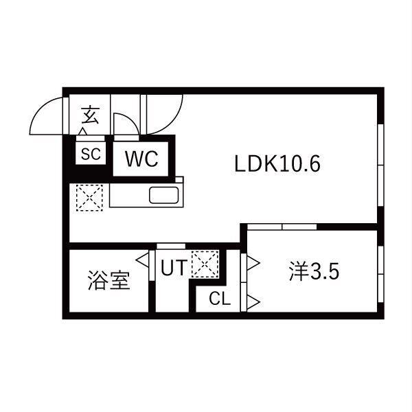 千歳市末広マンション 間取り図画像