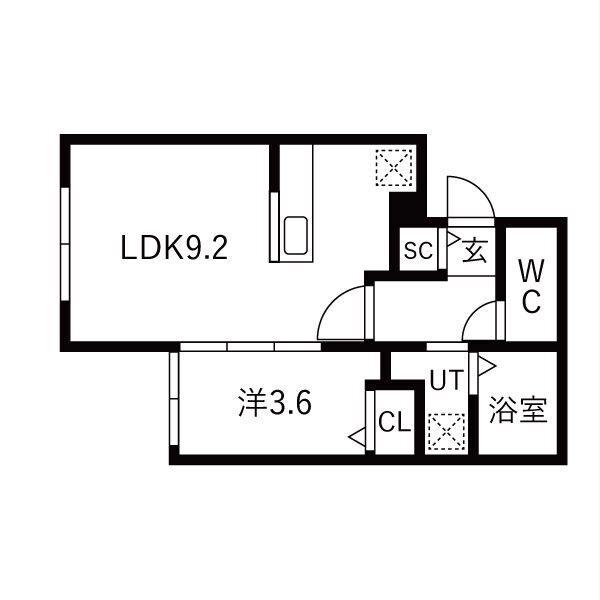 千歳市末広マンション 間取り図画像