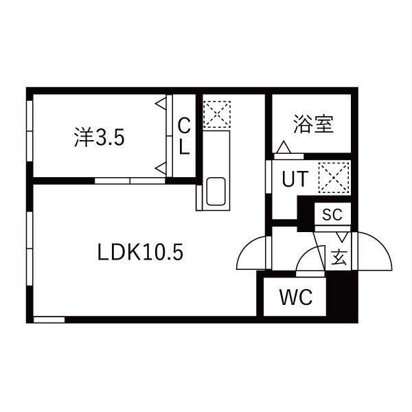 千歳市末広マンション 間取り図画像