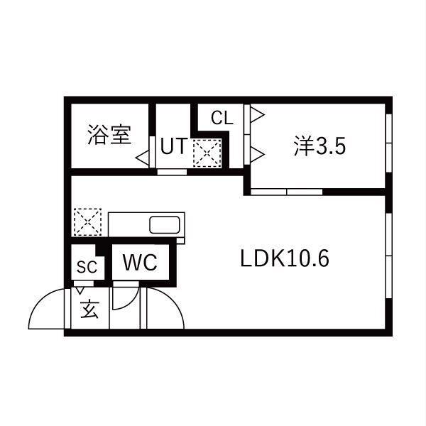 千歳市末広マンション 間取り図画像