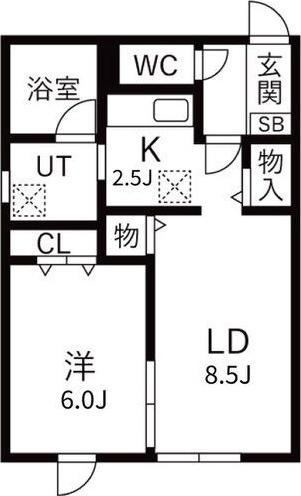 千歳市新富アパート 間取り図画像