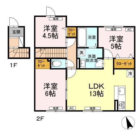 first sky B（203） 間取り図画像
