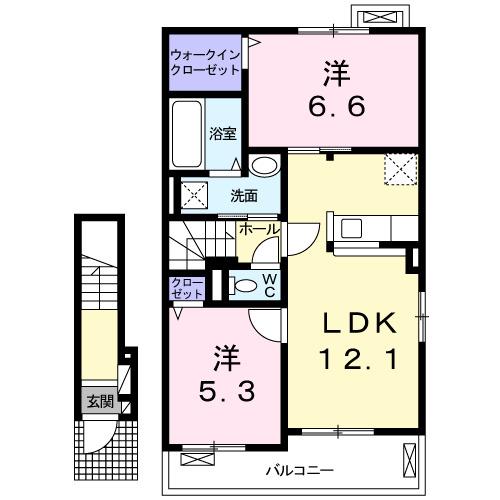 Ｍ　ｃｏｕｒｔ　Ａ（202） 間取り図画像