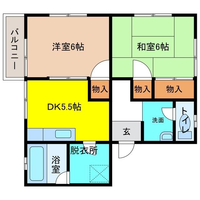 ウイング室の木（102） 間取り図画像