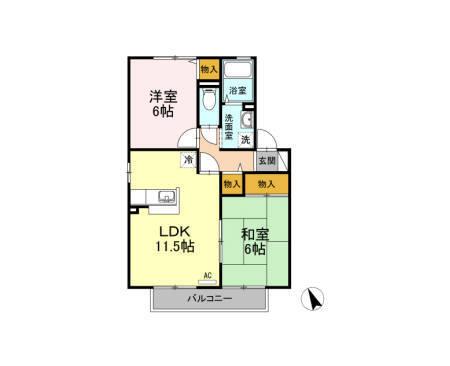 フォルテＦ　A棟（A202） 間取り図画像