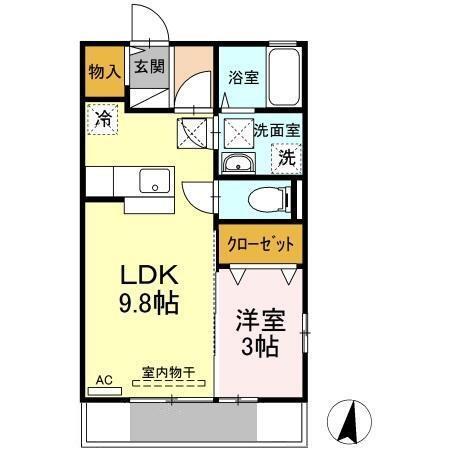 ユイール　B棟（B102） 間取り図画像