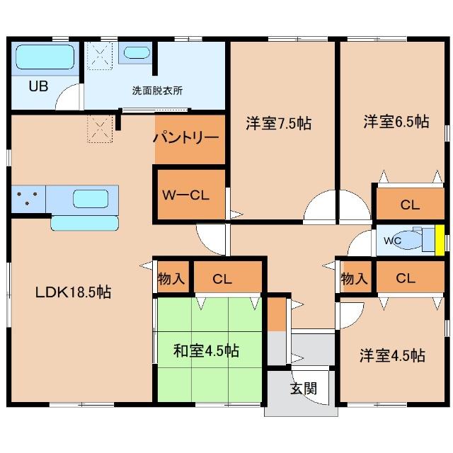 クレイドルガーデン柳井第7：1号棟 間取り図画像