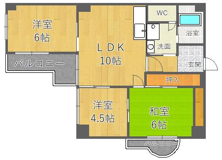 南千里ハイツ 間取り図画像